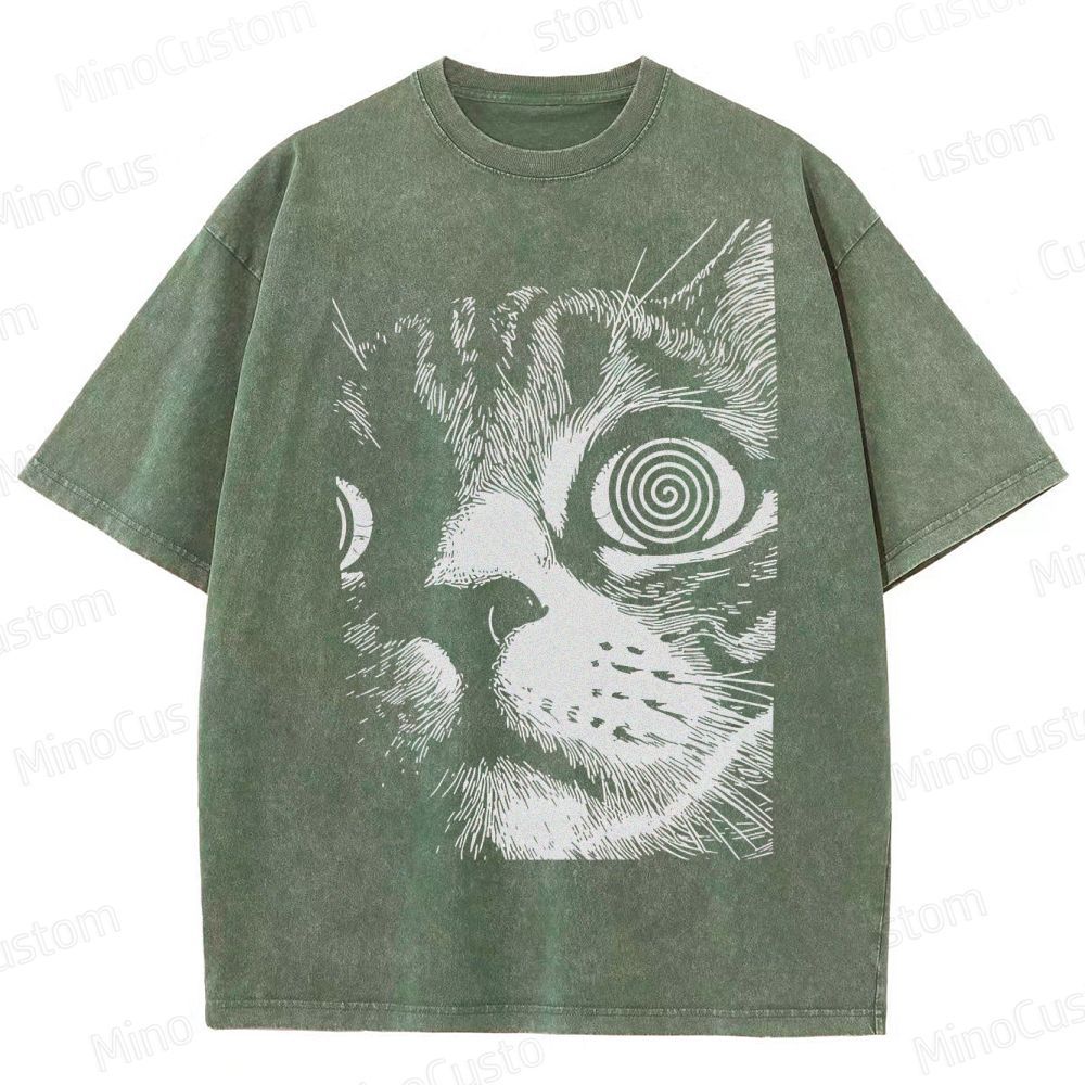 Hypnotic Cat Eyes Washed T-Shirt 