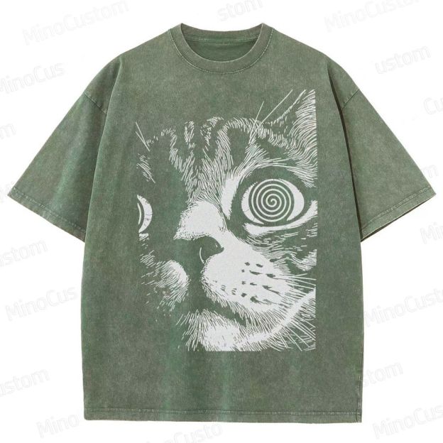 Hypnotic Cat Eyes Washed T-Shirt 