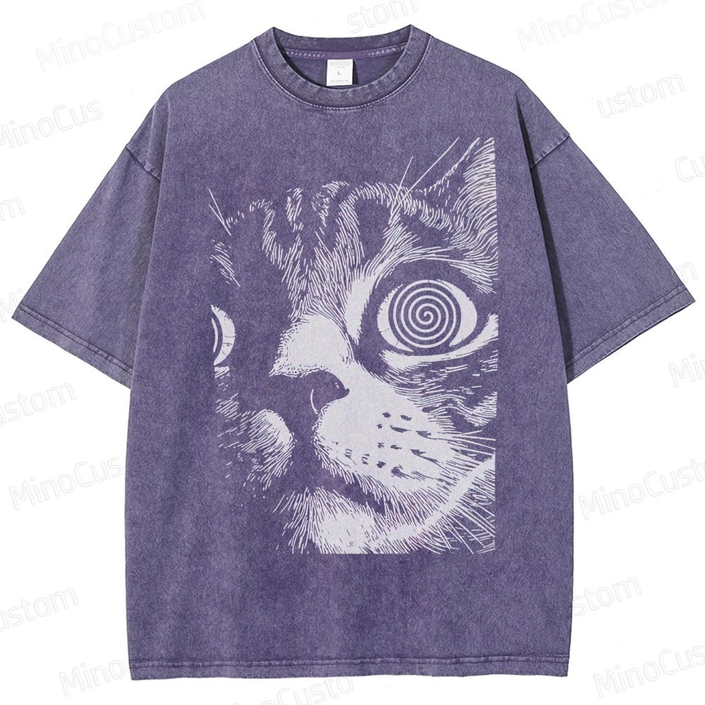Hypnotic Cat Eyes Washed T-Shirt 