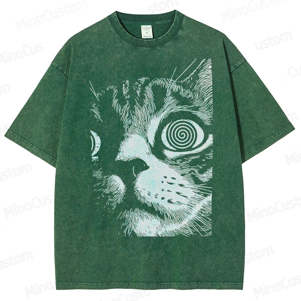 Hypnotic Cat Eyes Washed T-Shirt 