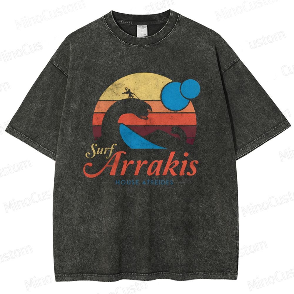 Vintage Oversized 'Surf Arrakis' Graphic Washed T-Shirt