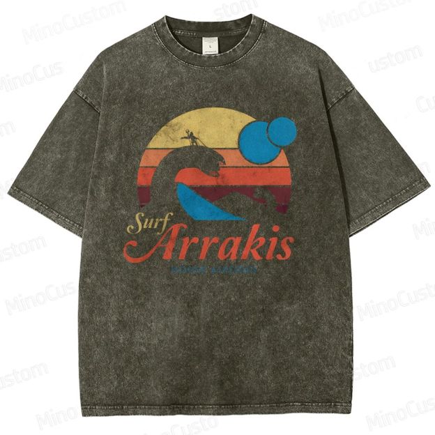 Vintage Oversized 'Surf Arrakis' Graphic Washed T-Shirt