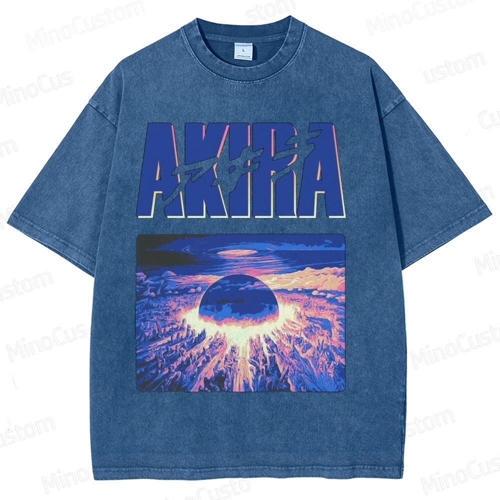 Vintage Distressed 'AKIRA' Graphic Oversized Washed T-Shirt