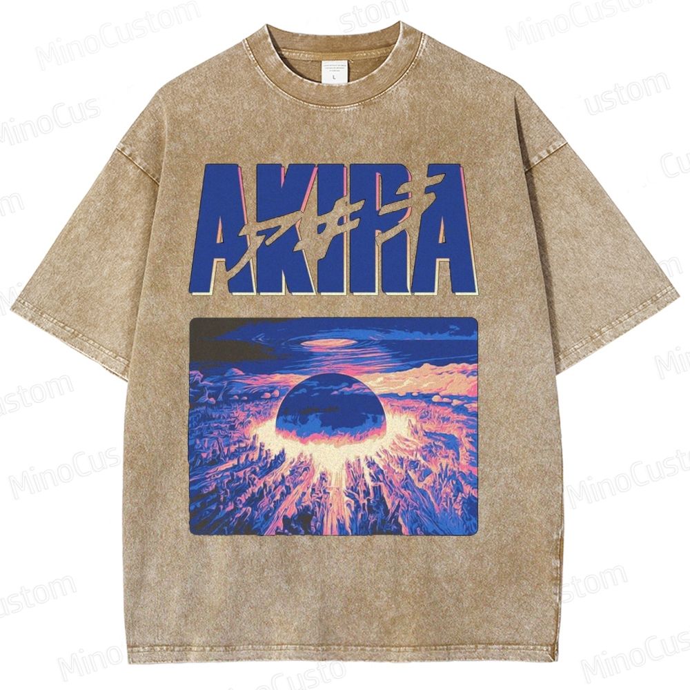 Vintage Distressed 'AKIRA' Graphic Oversized Washed T-Shirt