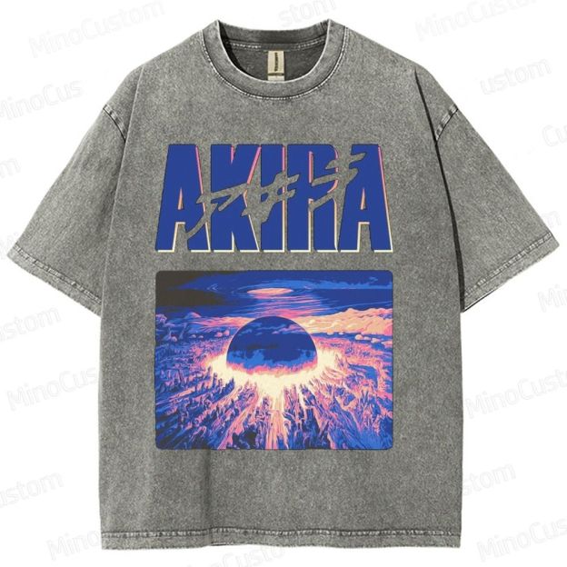 Vintage Distressed 'AKIRA' Graphic Oversized Washed T-Shirt