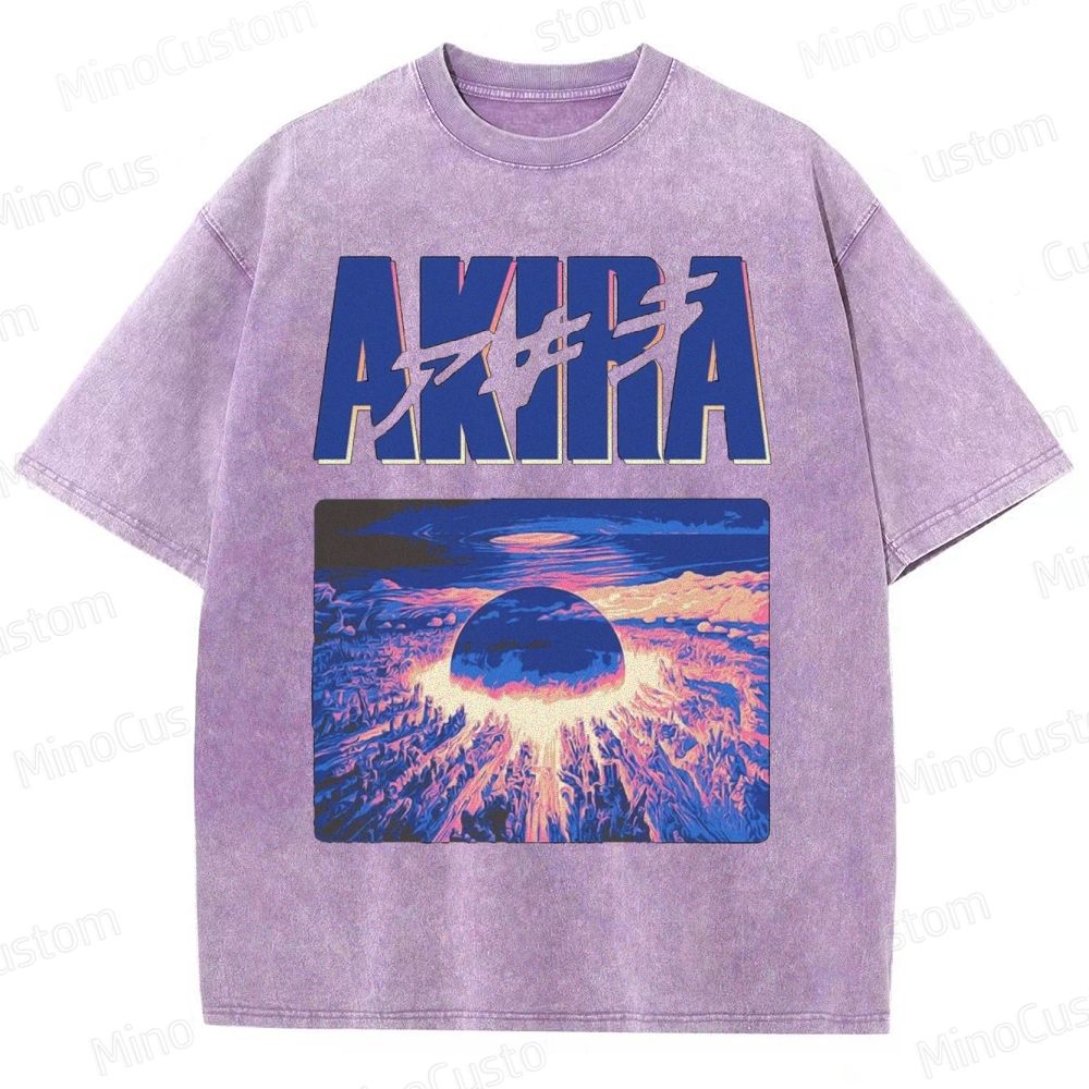 Vintage Distressed 'AKIRA' Graphic Oversized Washed T-Shirt