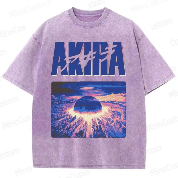 Vintage Distressed 'AKIRA' Graphic Oversized Washed T-Shirt