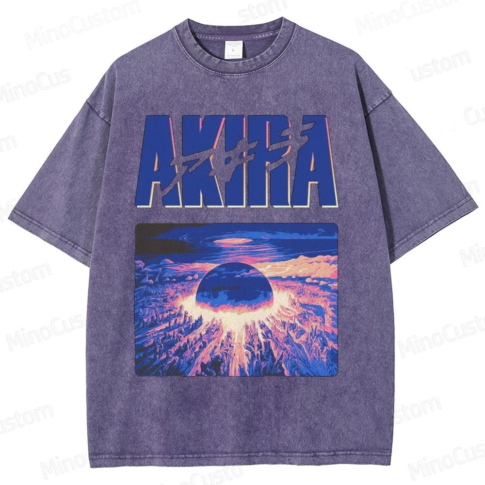 Vintage Distressed 'AKIRA' Graphic Oversized Washed T-Shirt