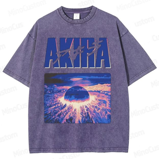Vintage Distressed 'AKIRA' Graphic Oversized Washed T-Shirt
