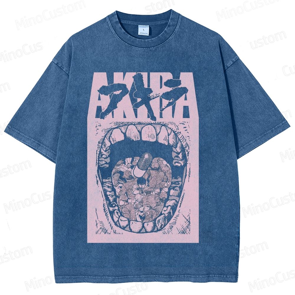 Vintage Akira Manga Graphic Oversized Washed T - Shirt