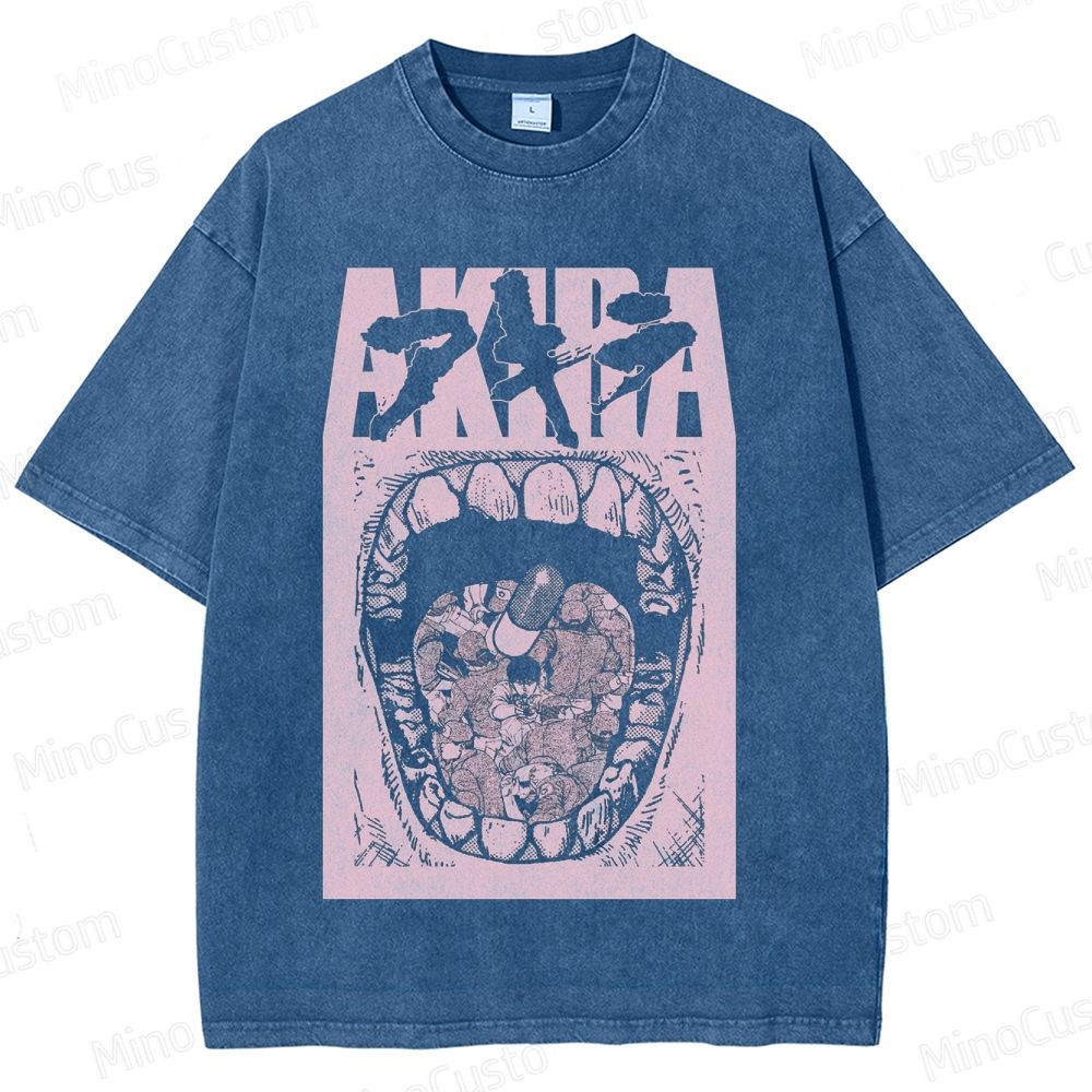 Vintage Akira Manga Graphic Oversized Washed T - Shirt
