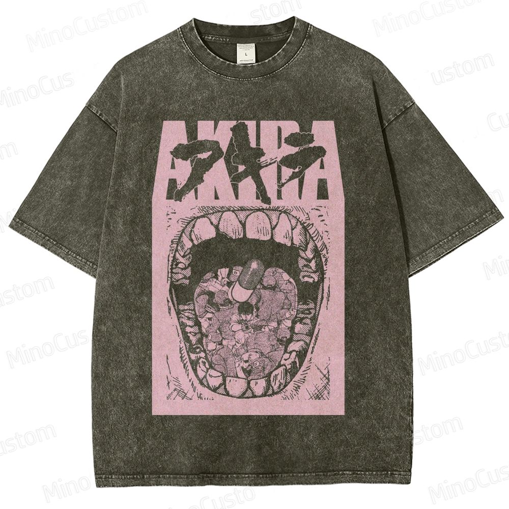 Vintage Akira Manga Graphic Oversized Washed T - Shirt