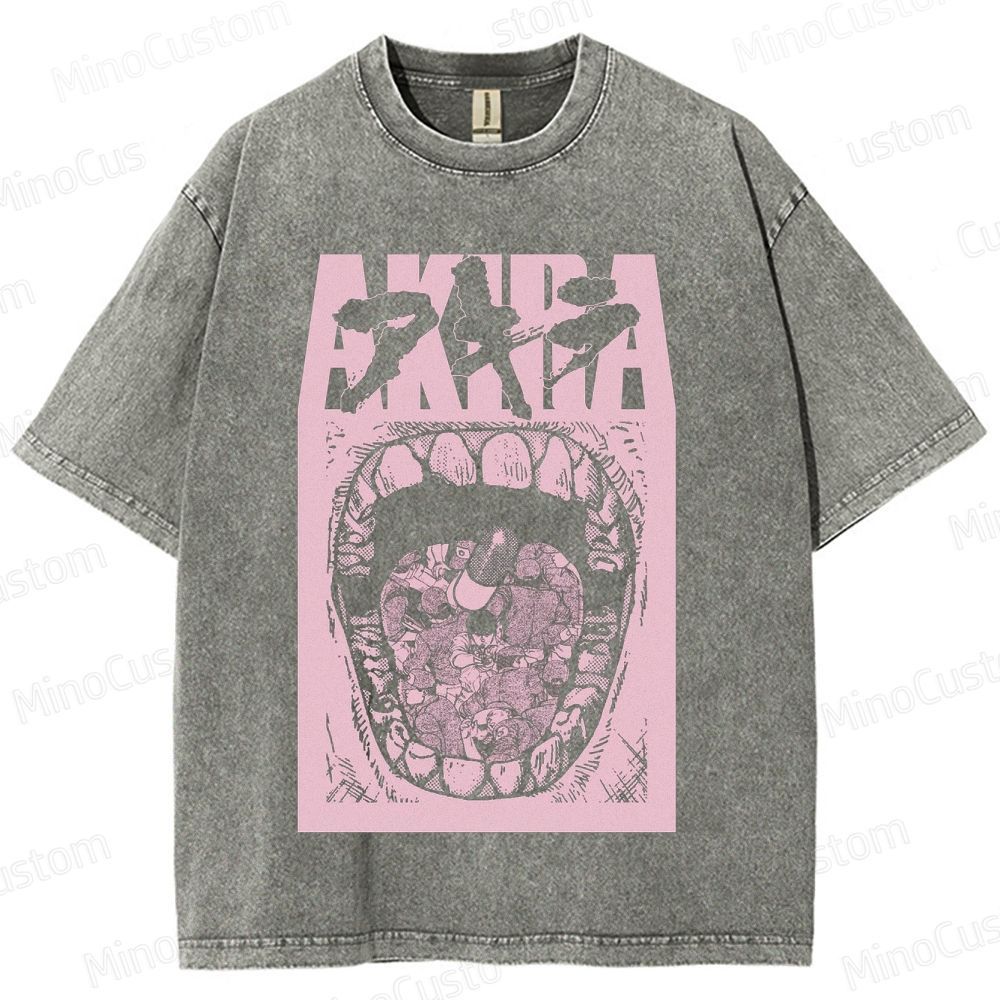 Vintage Akira Manga Graphic Oversized Washed T - Shirt
