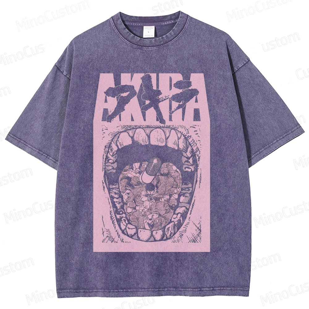 Vintage Akira Manga Graphic Oversized Washed T - Shirt