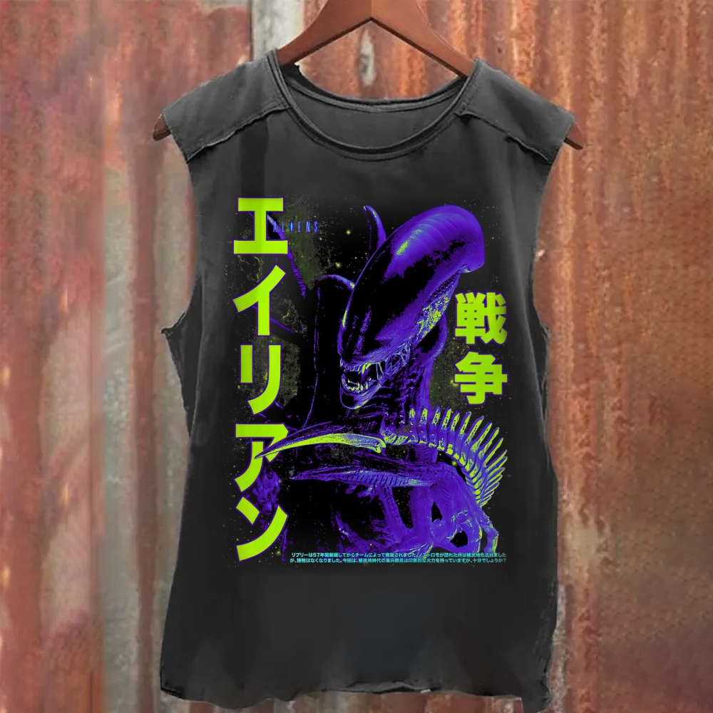 Sci-Fi Alien Washed Tank Top 