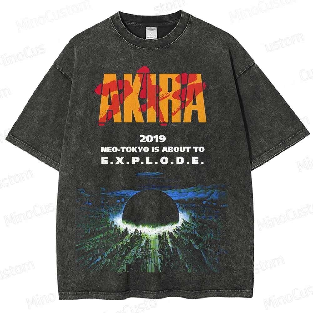 Vintage Akira "2019 Neo - Tokyo Explode" Graphic Oversized Washed T - 