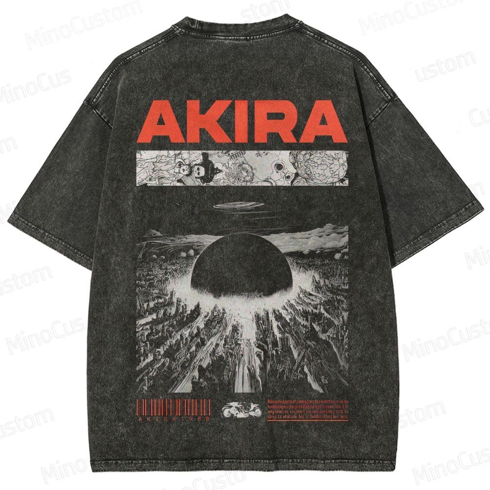 Vintage Akira Manga Graphic Oversized Washed T - Shirt