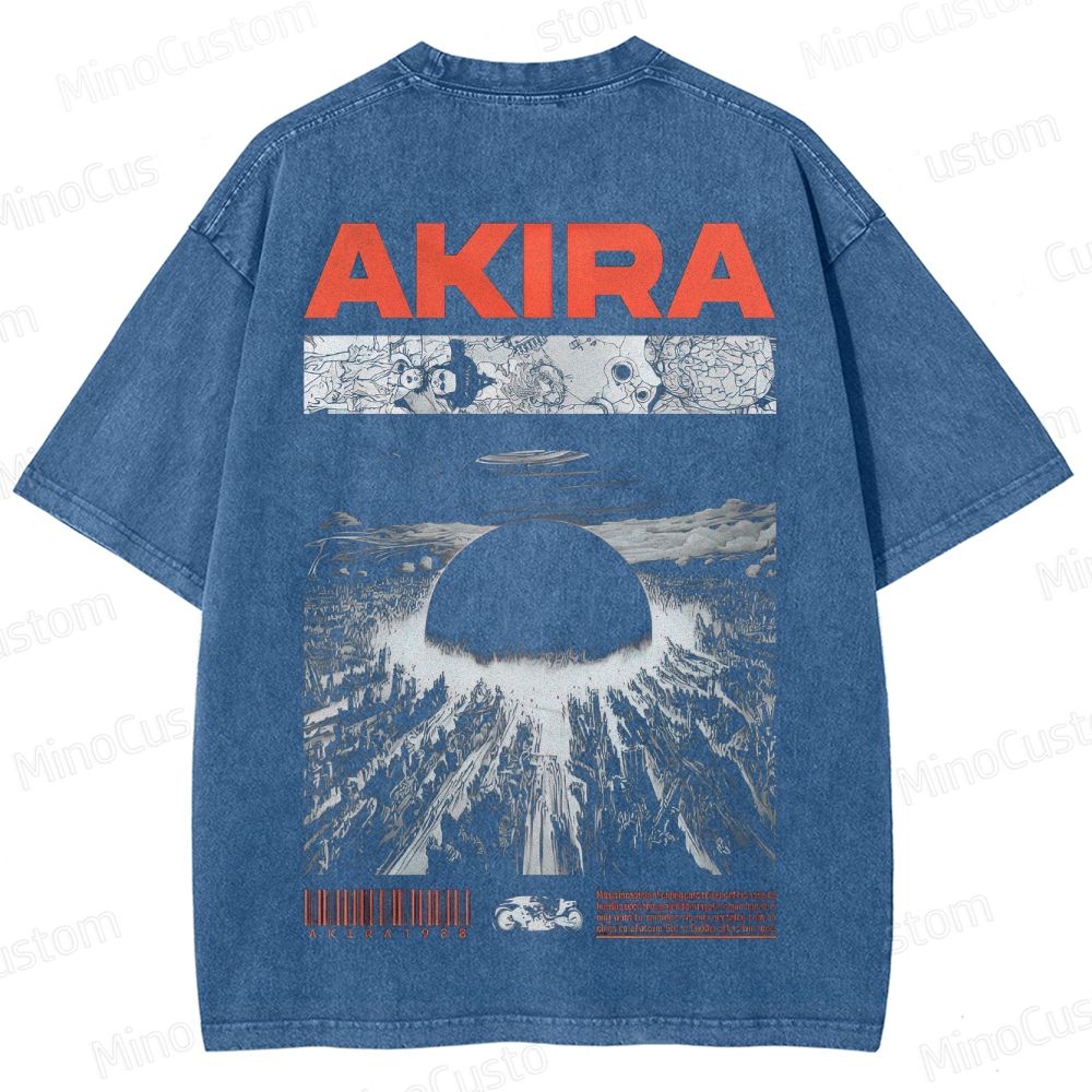 Vintage Akira Manga Graphic Oversized Washed T - Shirt