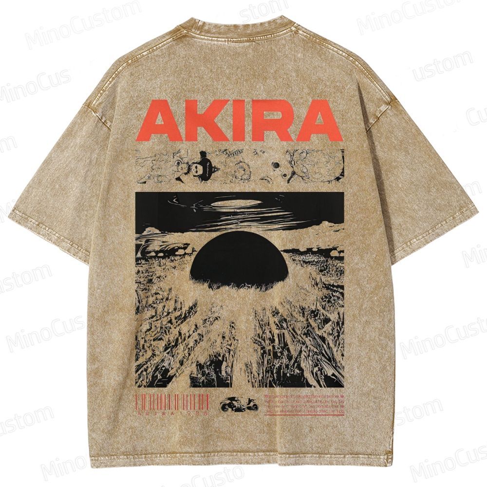 Vintage Akira Manga Graphic Oversized Washed T - Shirt