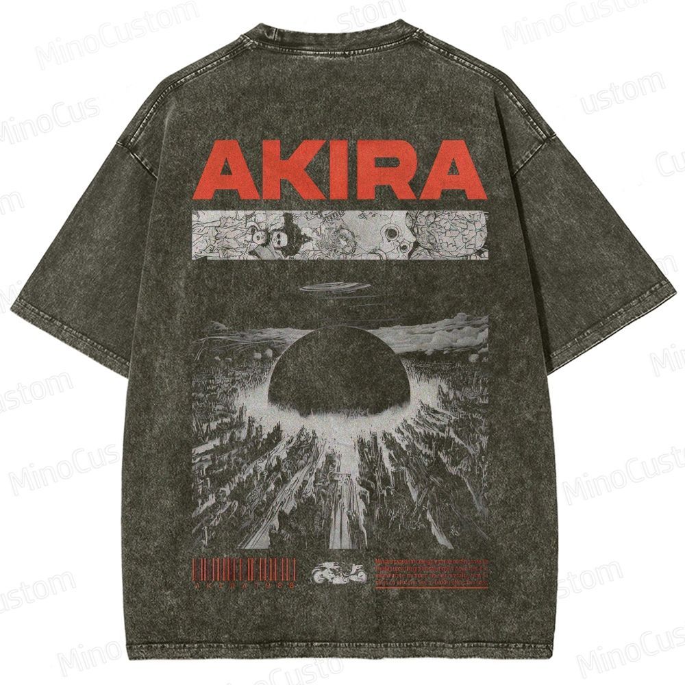 Vintage Akira Manga Graphic Oversized Washed T - Shirt