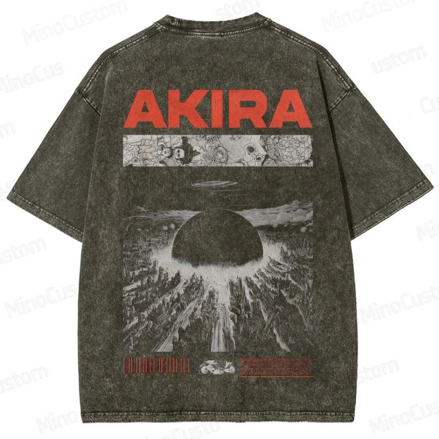 Vintage Akira Manga Graphic Oversized Washed T - Shirt