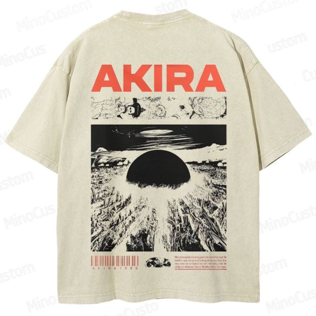 Vintage Akira Manga Graphic Oversized Washed T - Shirt