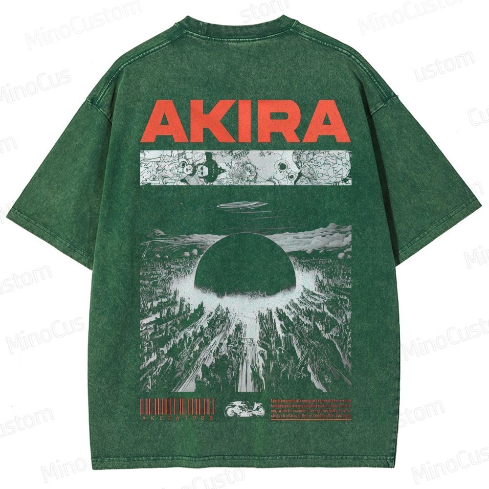 Vintage Akira Manga Graphic Oversized Washed T - Shirt