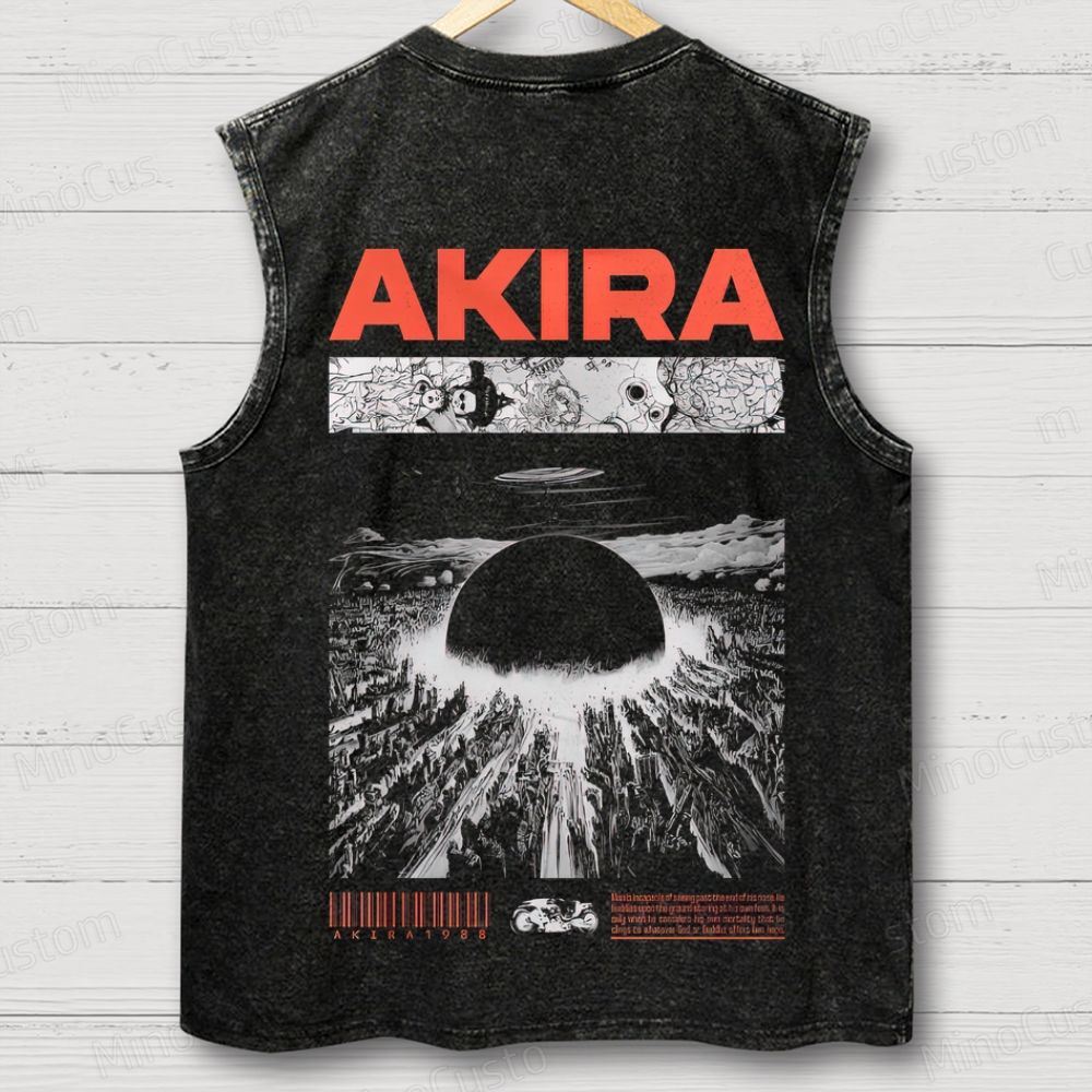 Vintage Akira Manga Graphic Oversized Washed Tank Top