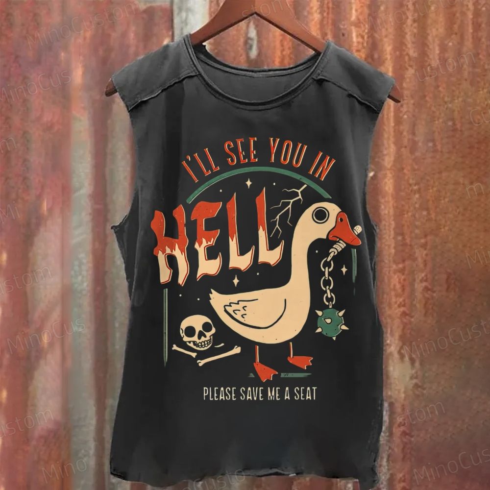 Goose Warning Washed Tank Top