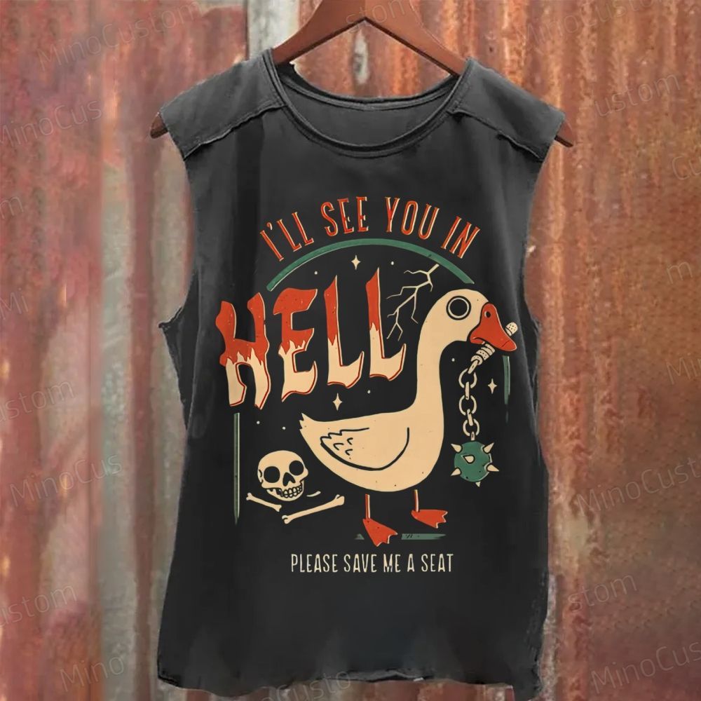 Goose Warning Washed Tank Top