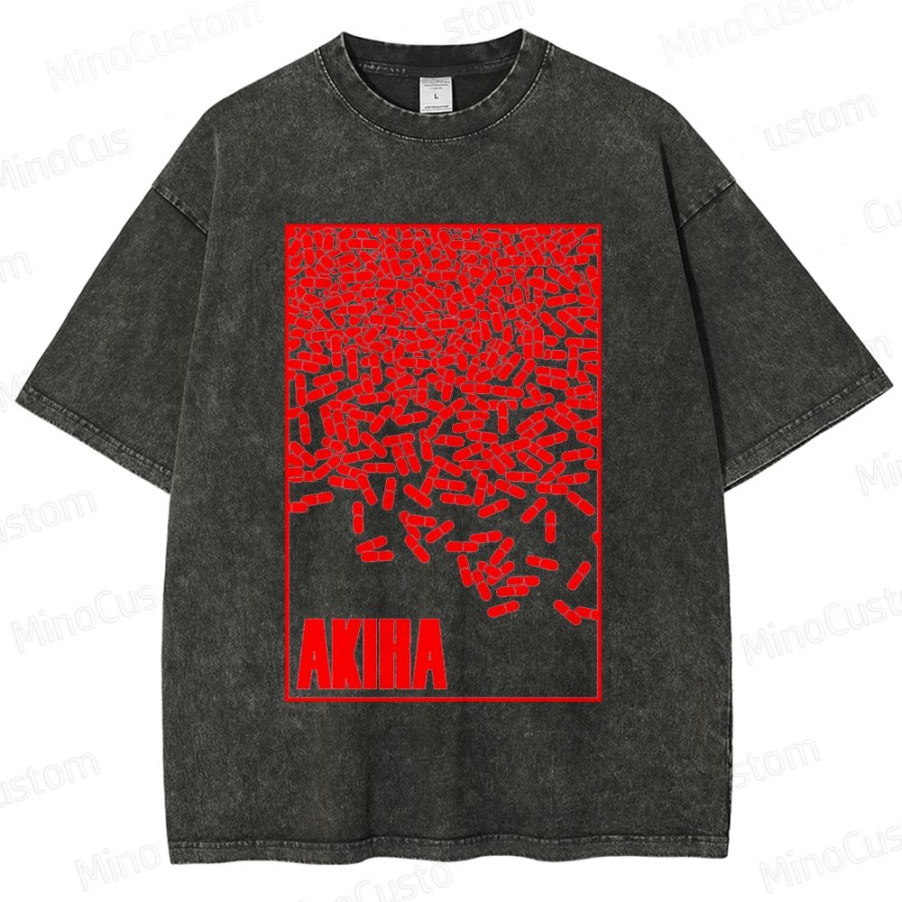Vintage Akiha Graphic Oversized Washed T - Shirt