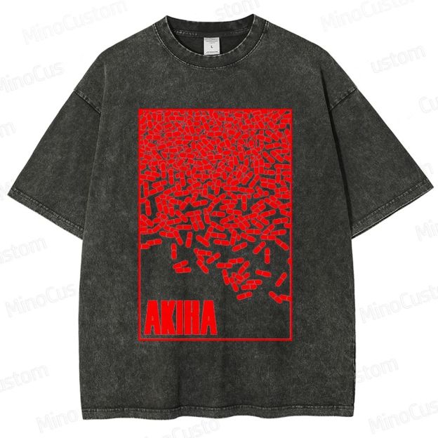 Vintage Akiha Graphic Oversized Washed T - Shirt