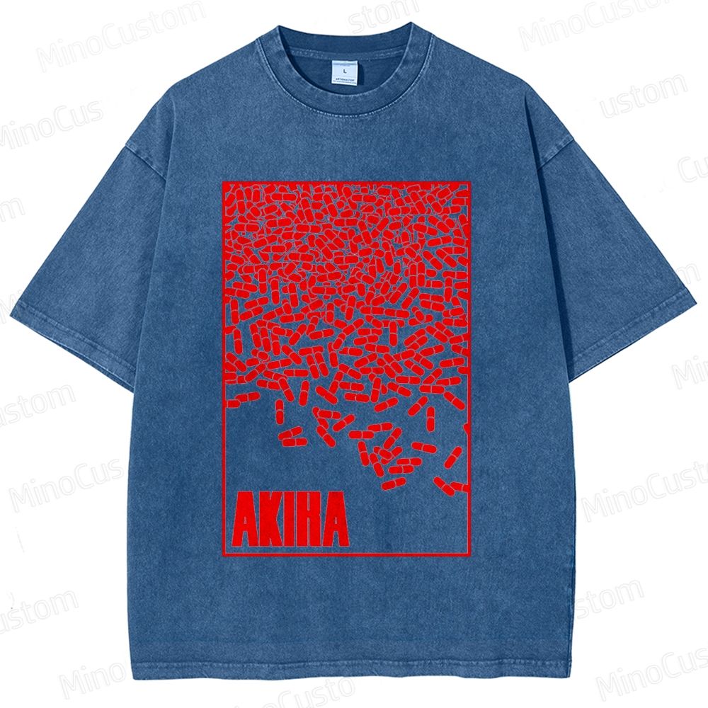 Vintage Akiha Graphic Oversized Washed T - Shirt