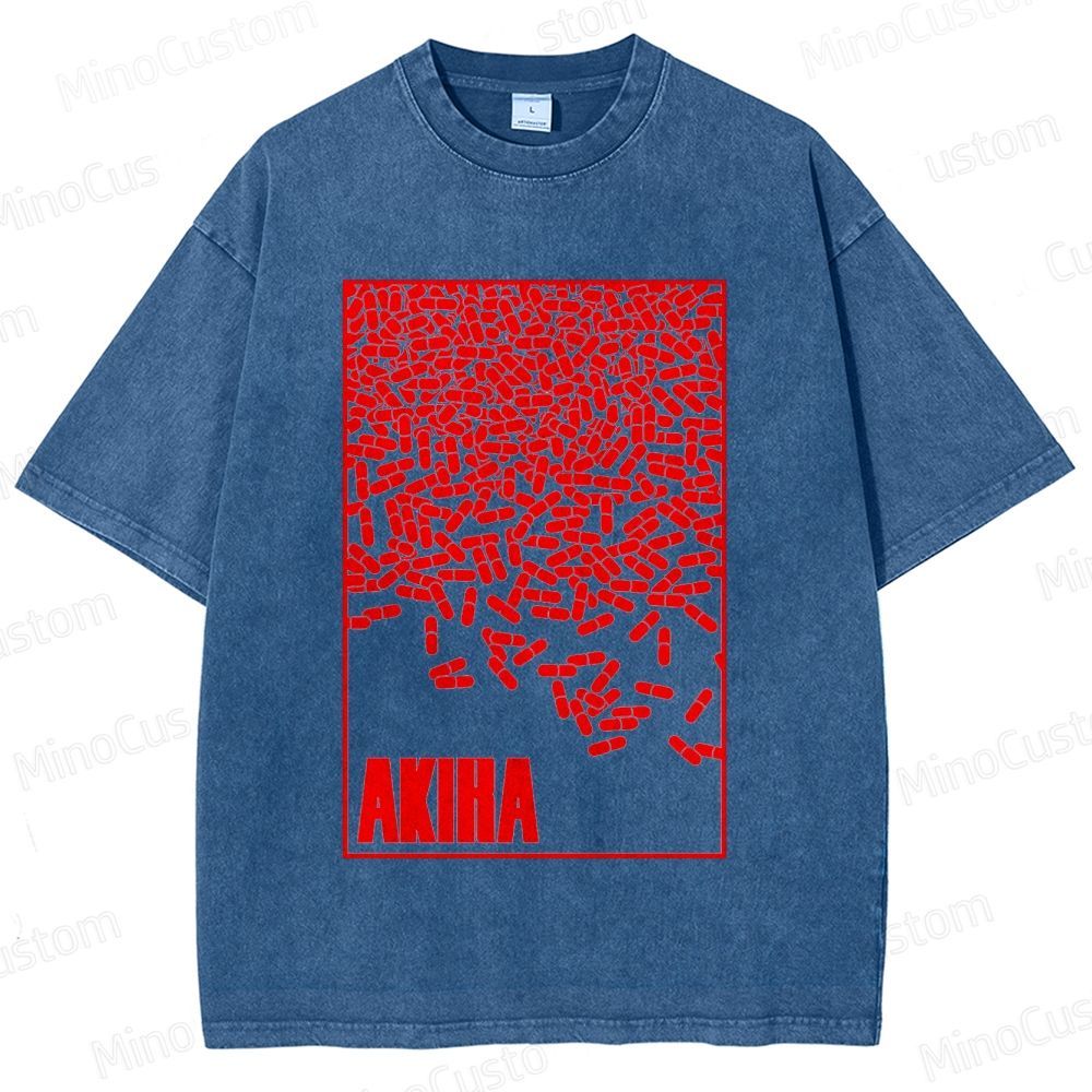 Vintage Akiha Graphic Oversized Washed T - Shirt