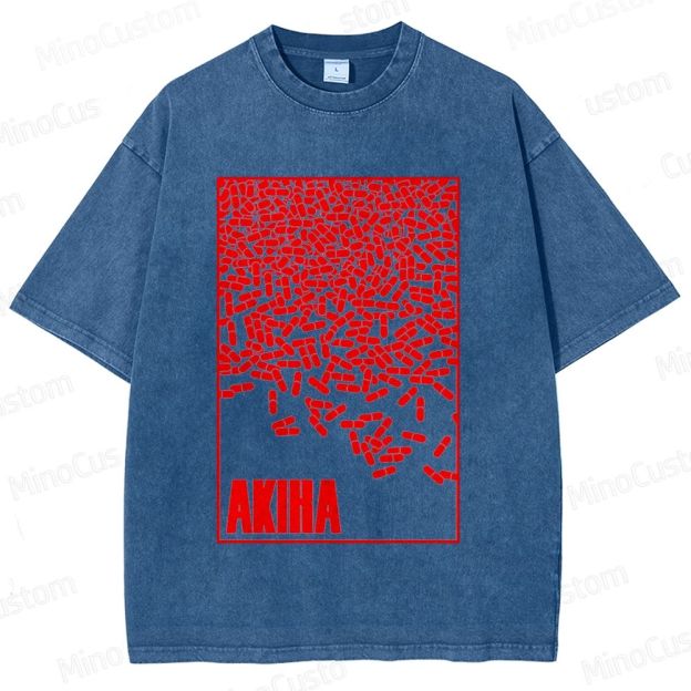 Vintage Akiha Graphic Oversized Washed T - Shirt