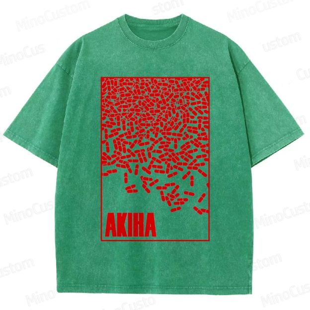 Vintage Akiha Graphic Oversized Washed T - Shirt