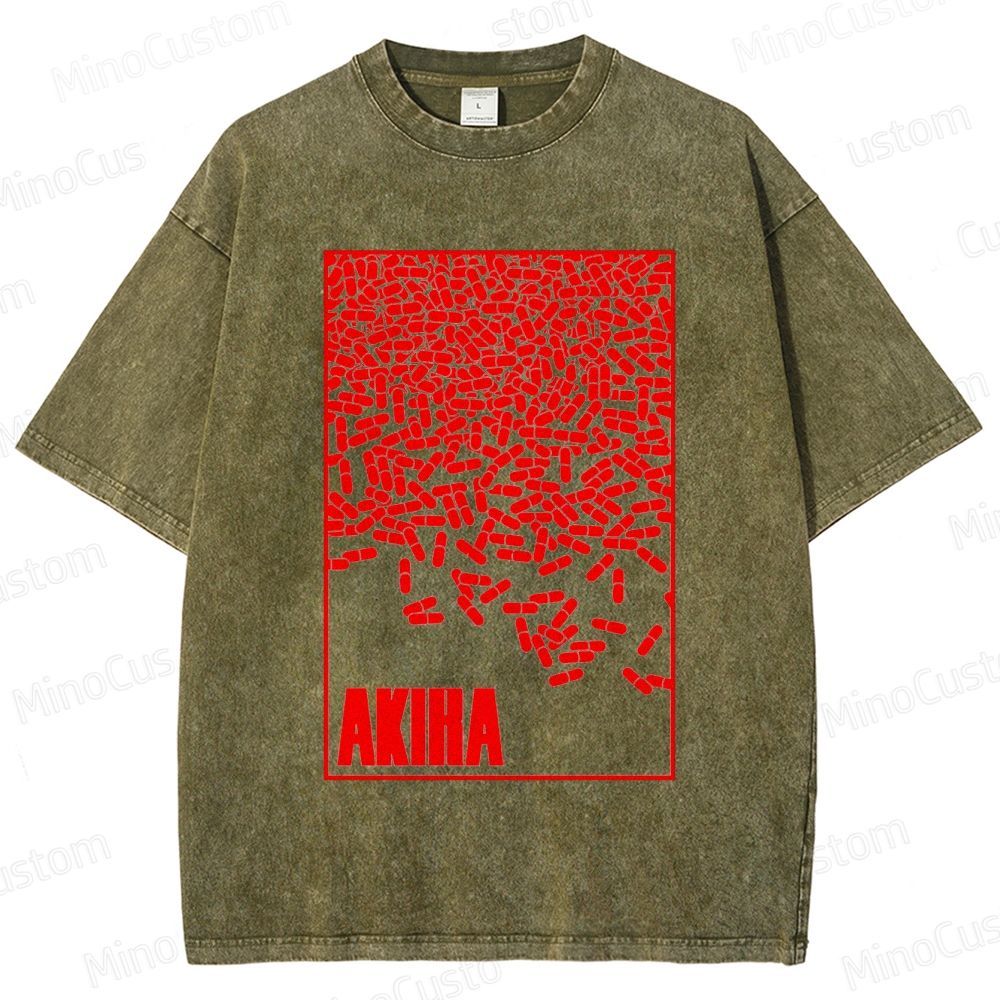 Vintage Akiha Graphic Oversized Washed T - Shirt