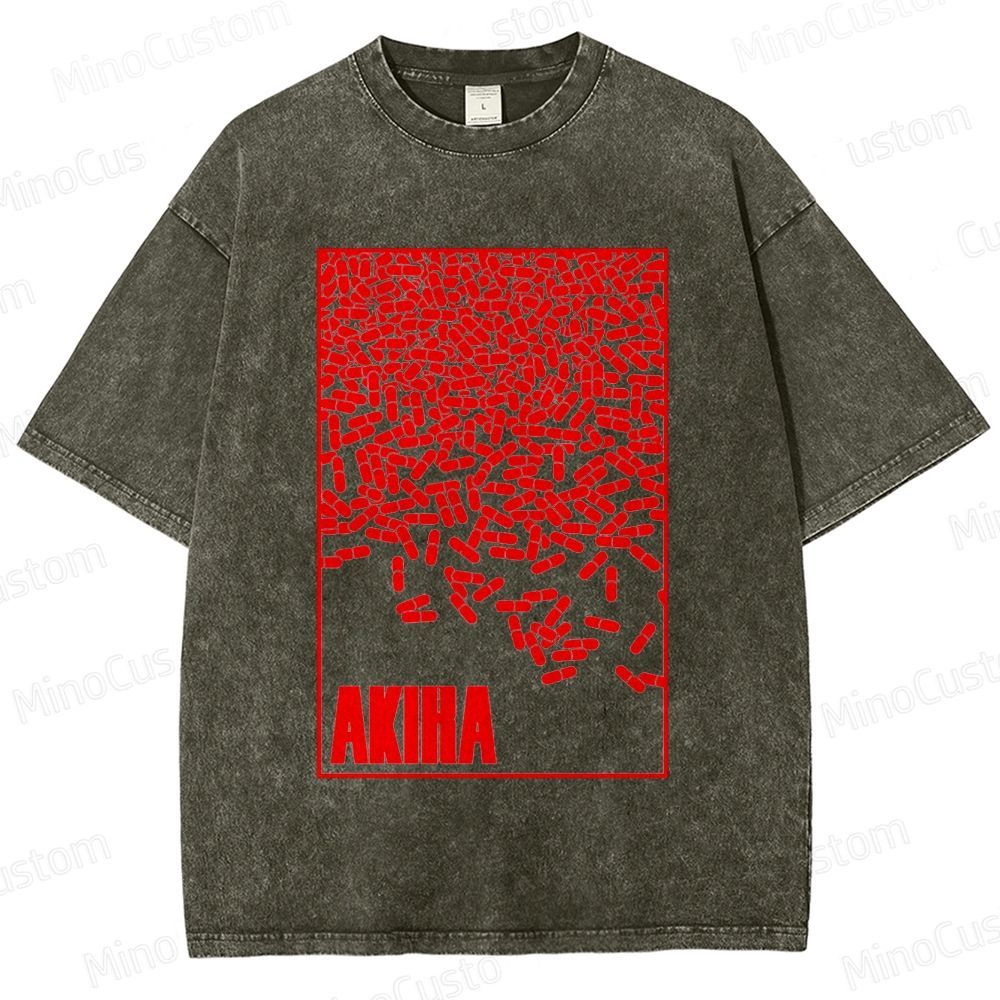 Vintage Akiha Graphic Oversized Washed T - Shirt