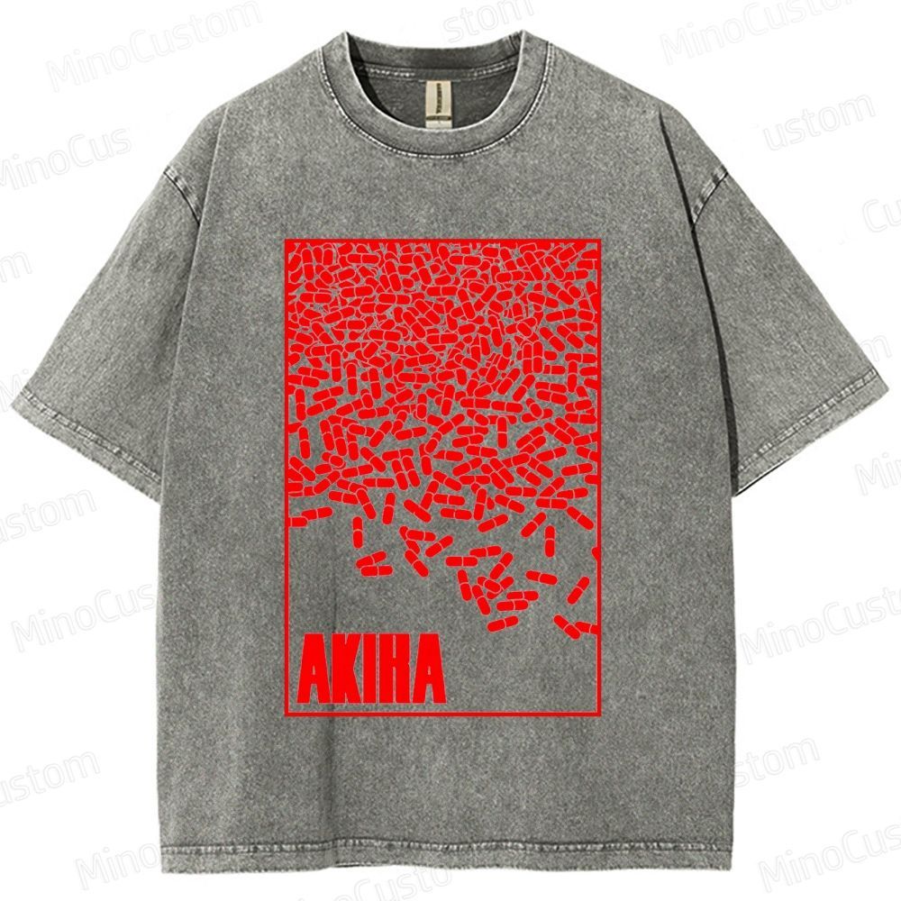 Vintage Akiha Graphic Oversized Washed T - Shirt