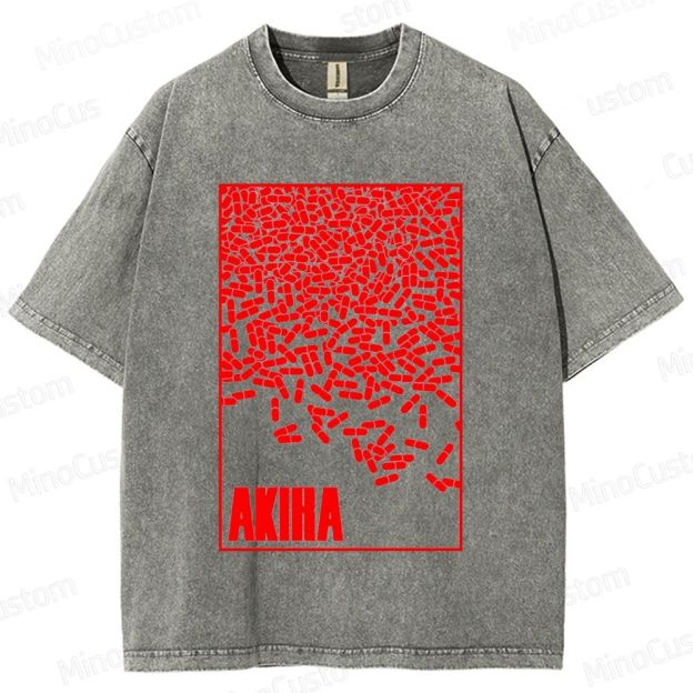 Vintage Akiha Graphic Oversized Washed T - Shirt