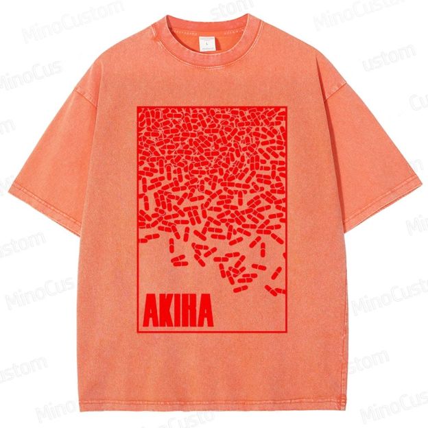 Vintage Akiha Graphic Oversized Washed T - Shirt