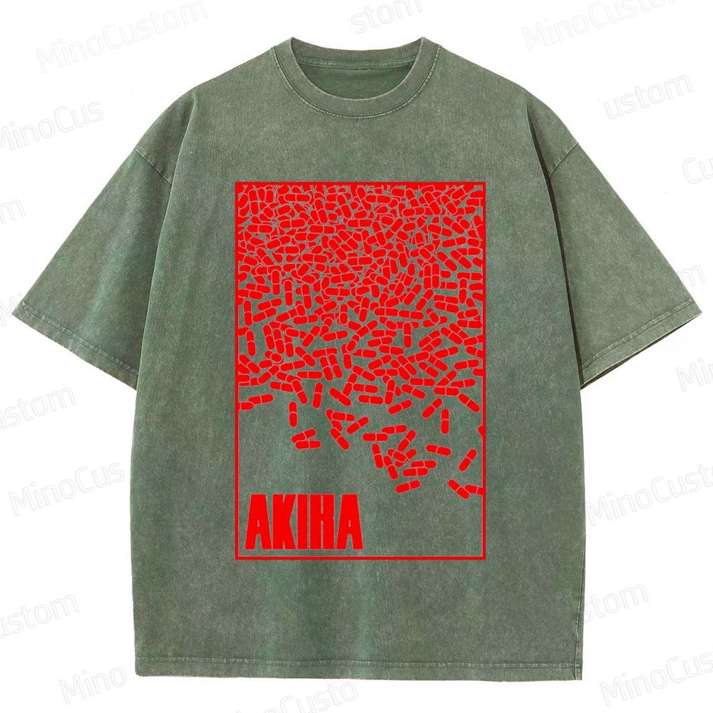 Vintage Akiha Graphic Oversized Washed T - Shirt