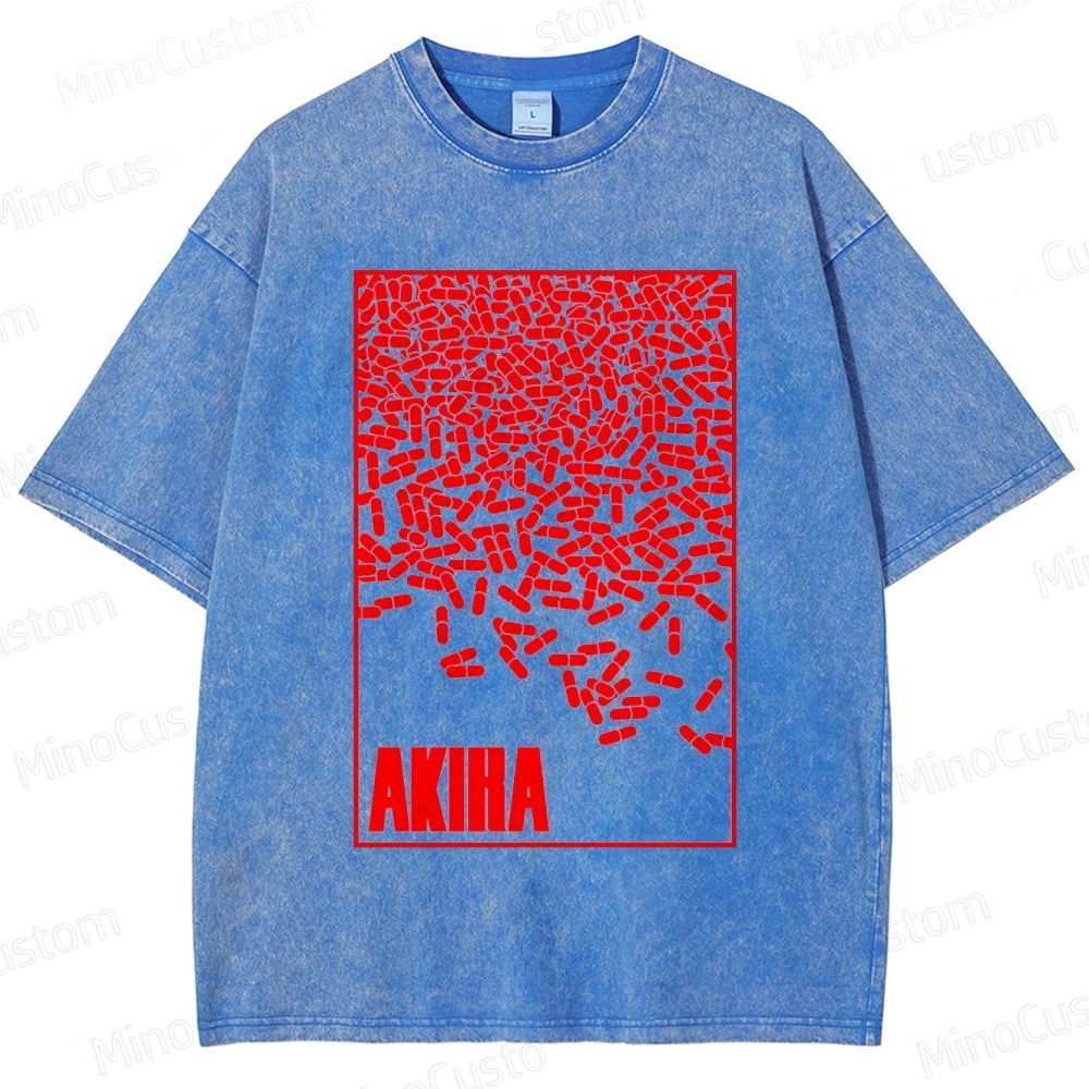 Vintage Akiha Graphic Oversized Washed T - Shirt