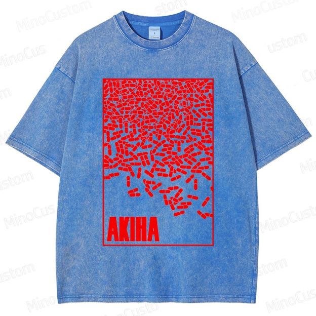 Vintage Akiha Graphic Oversized Washed T - Shirt