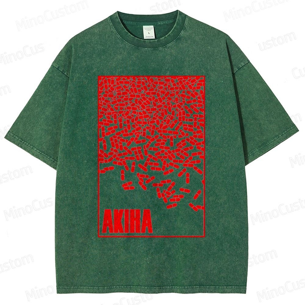 Vintage Akiha Graphic Oversized Washed T - Shirt