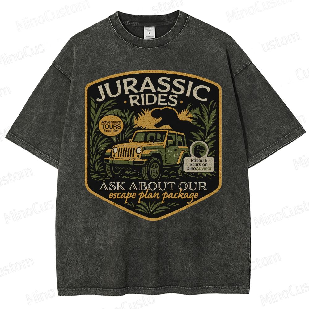 Jurassic Rides Geek Washed T-Shirt 