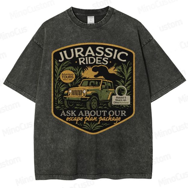 Jurassic Rides Geek Washed T-Shirt 