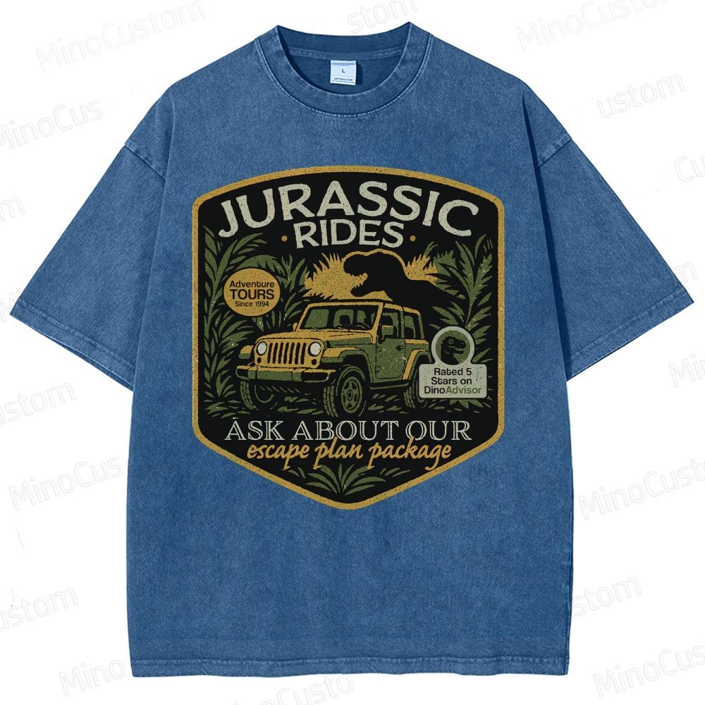 Jurassic Rides Geek Washed T-Shirt 