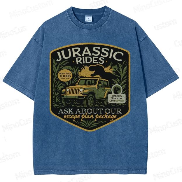 Jurassic Rides Geek Washed T-Shirt 