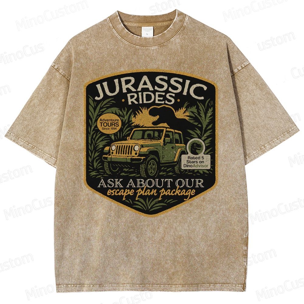 Jurassic Rides Geek Washed T-Shirt 